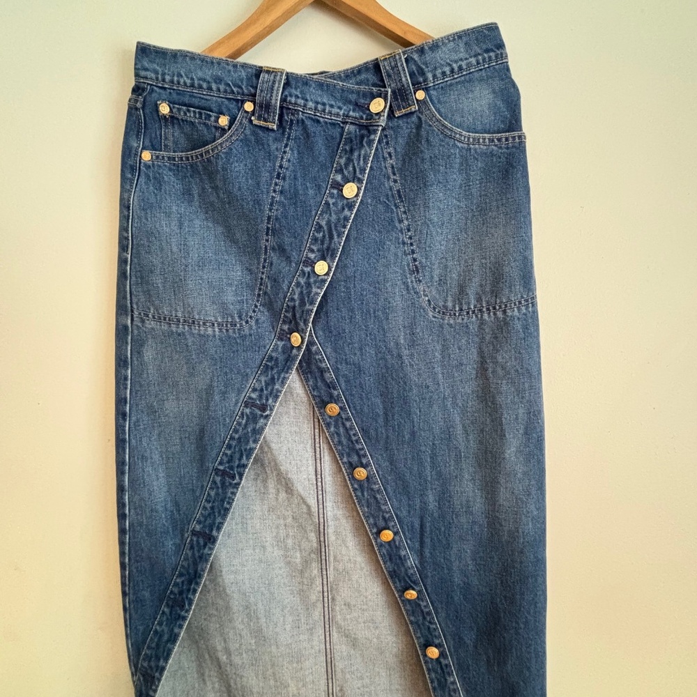 Cult Gaia Designer Denim Maxi Skirt